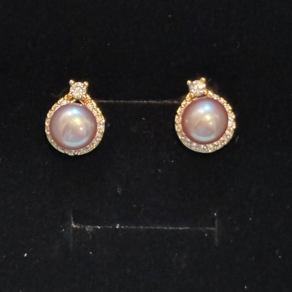 Freshwater Pearl Earrings On gold colored Sterling Silver